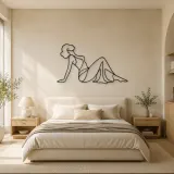 Reclining Side Silhouette Metal Wall Art | Feminine Figure Wall Decor - lifestyle view 2