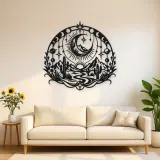 Desert Moon Arc Metal Wall Art | Nature Silhouette Decor