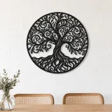Spiral Branch Tree Metal Wall Art | Botanical Metal Wall Decor - lifestyle view 4
