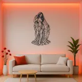 Veiled Muse Metal Wall Art | Minimalist Woman Line Art