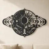 Armonía del Eclipse Cartel de Metal | Decoración Celestial Boho
