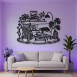 Cozy Sofa Line Metal Wall Art | Cozy Home Metal Decor