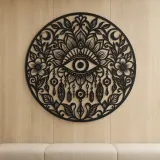 Evil Eye Floral Metal Wall Art | Spiritual Boho Metal Decor - lifestyle view 5