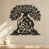 Family Tree Embrace Metal Wall Art | Family Silhouette Decor - lifestyle view 3