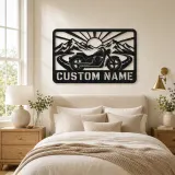 Personalized Cruiser Motorcycle Metal Wall Art with Mountain Road - lifestyle view 2
