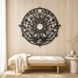Radiant Sunburst Metal Wall Art | Celestial Boho Wall Decor - lifestyle view 5