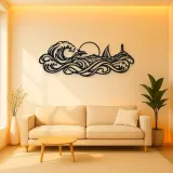 Interwoven Ocean Waves Metal Wall Art | Coastal and Nautical Wall Decor