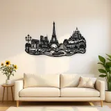Paris Skyline Flow Metal Wall Art | Travel and City Wall Decor