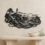 Rocky Coastal Cliffs Metal Wall Art | Coastal and Nautical Wall Decor - lifestyle view 3