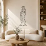 Insegna in Metallo Eleganza Drappeggiata | Decorazione da Parete Figura Moda