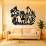 Desk and Lamp Metal Wall Art | Cozy Home Metal Decor