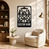 Personalized Firefighter Crest Metal Wall Art with Axes - lifestyle view 5
