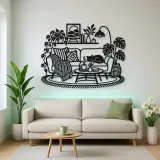Cozy Sofa Line Metal Wall Art | Cozy Home Metal Decor