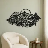Ocean Mountain Fusion Metal Wall Art | Coastal and Nautical Wall Decor - lifestyle view 2