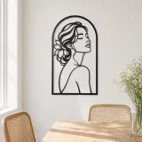 Beauty in Arch Metal Wall Art | Minimalist Woman Line Art - lifestyle view 4