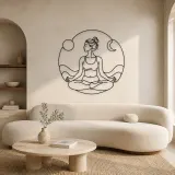 Lotus Pose Meditation Metal Wall Art | Yoga and Meditation Wall Decor - lifestyle view 3