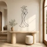 Elegant Hat Model Metal Wall Art | Fashion Figure Wall Decor - lifestyle view 3
