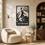 Personalized Basketball Dunk Metal Wall Art - lifestyle view 5
