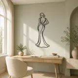 Runway Back Curve Metal Wall Art | Fashion Figure Wall Decor - lifestyle view 4