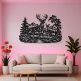 Deer Forest Profile Metal Wall Art | Wildlife Silhouette Decor