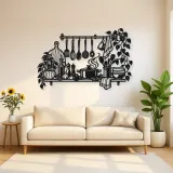 Chef Utensil Flow Metal Wall Art | Cozy Home Metal Decor