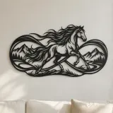 Décoration murale en métal Infinite Horse Line | Décor équestre