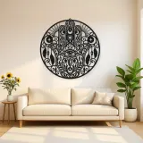 Celestial Hamsa Metal Wall Art | Spiritual Boho Metal Decor