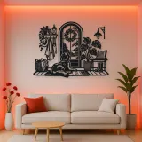 Dog by the Door Metal Wall Art | Pet Lover Silhouette Decor