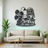 Books and Plant Metal Wall Art | Cozy Home Metal Decor