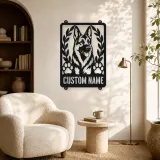 Personalized German Shepherd Metal Wall Art with Paw Prints - lifestyle view 5