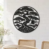 Bonsai Balance Metal Wall Art | Botanical Metal Wall Decor - lifestyle view 4