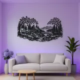 Autumn Woodland Flow Metal Wall Art | Nature Silhouette Decor