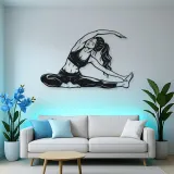 Seated Side Stretch Metal Wall Art | Movement Silhouette Decor