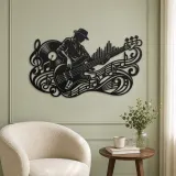 Bass Guitar Rhythm Metal Wall Art | Music Room Wall Decor - lifestyle view 2