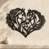 Horse Heart Profiles Metal Wall Art | Equestrian Wall Decor - lifestyle view 3