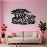 Lion Family Pride Metal Wall Art | Wildlife Silhouette Decor