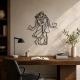 Shared Scarf Couple Metal Wall Art | Romantic Couple Decor - lifestyle view 3