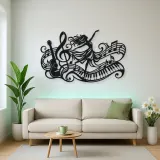 Dancing Treble Flow Metal Wall Art | Music Room Wall Decor