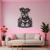 Schnauzer Portrait Metal Wall Art | Pet Lover Silhouette Decor