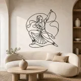 Bharatanatyam Pose Metal Wall Art | Dance Silhouette Wall Decor - lifestyle view 3