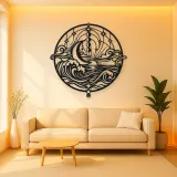 Moon and Ocean Metal Wall Art | Coastal and Nautical Wall Decor