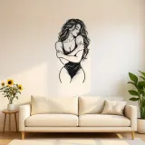 Self Embrace Torso Metal Wall Art | Minimalist Woman Line Art
