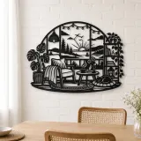 Cozy Home Horizon Metal Wall Art | Nature Silhouette Decor - lifestyle view 4