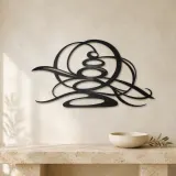 Zen Stone Arcs Metal Wall Art | Modern Abstract Metal Decor - lifestyle view 3