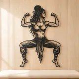 Goddess Pose Strength Metal Wall Art | Movement Silhouette Decor - lifestyle view 5