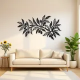 Olive Branch Flow Metal Wall Art | Botanical Metal Wall Decor