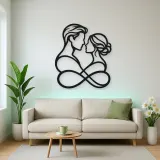 Intertwined Profiles Metal Wall Art | Romantic Couple Decor