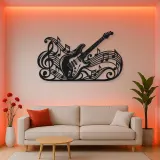Guitar Melody Flow Metal Wall Art | Music Room Wall Decor