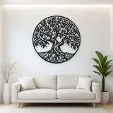 Olive Tree Circle Metal Wall Art | Botanical Metal Wall Decor