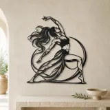 Warrior Flow Metal Wall Art | Movement Silhouette Decor - lifestyle view 3